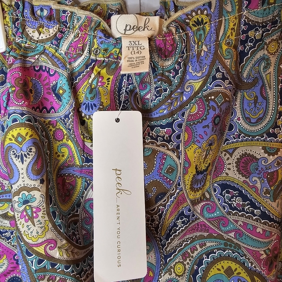 NWT Peek Paisley Girls Skirt with Pockets and Elastic Waist, Size 3XL/14 - Picture 6 of 11